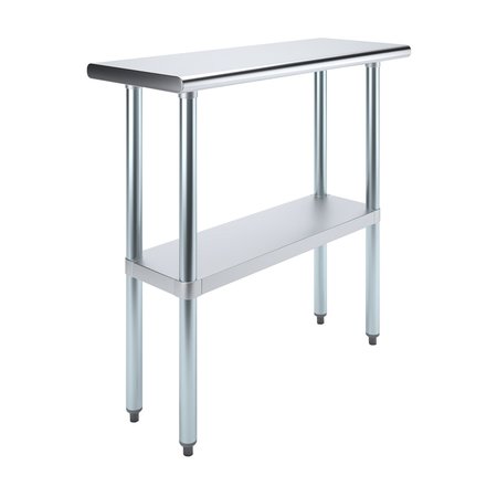 AMGOOD Stainless Steel Metal Table with Undershelf, 36 Long X 14 Deep AMG WT-1436